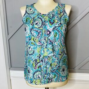 🚨Final‎ Sale Lilly Pulitzer Peacock Silk Blouse Women's Size 10
